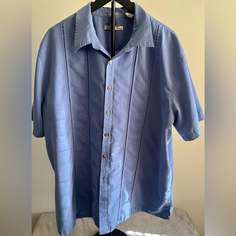 Men's Casual Blue Button-Down Shirt